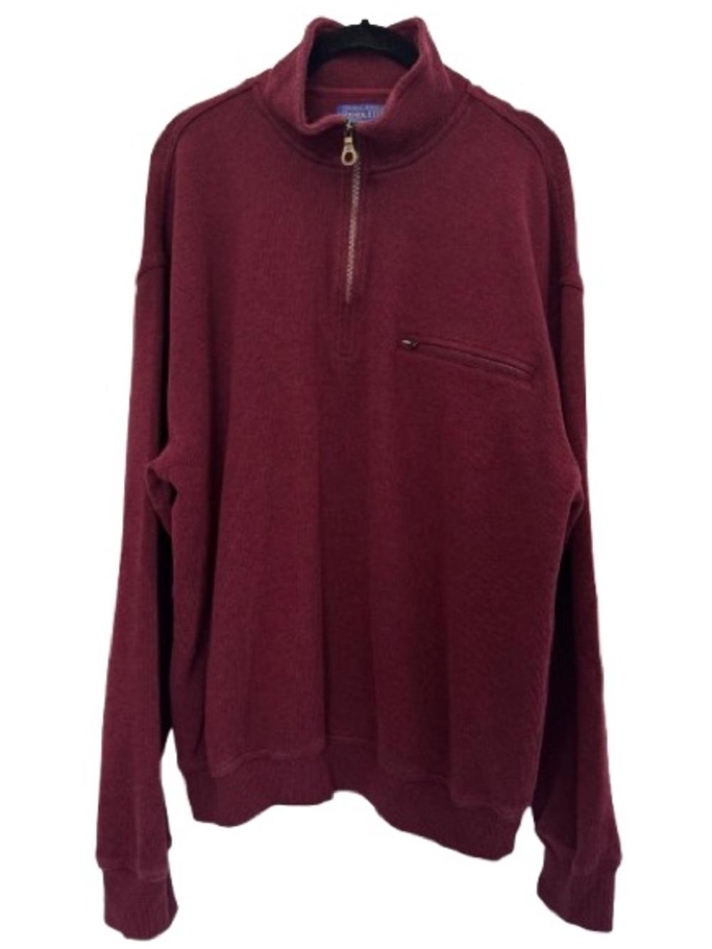 Pendleton Burgundy Cotton Quarter Zip Pullover Sweater Fall Winter
